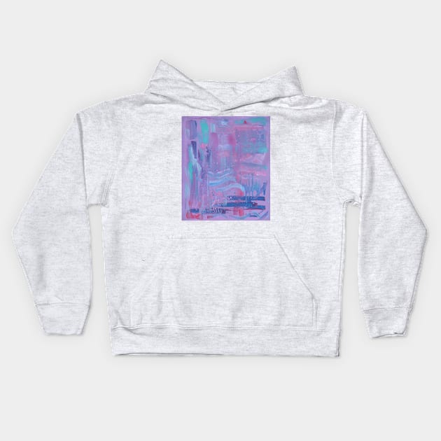 Purple Abstract Kids Hoodie by Colzo Art